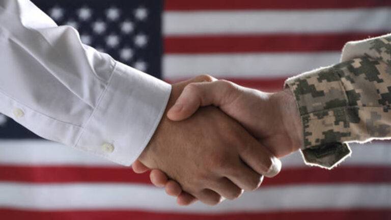 soldier handshake
