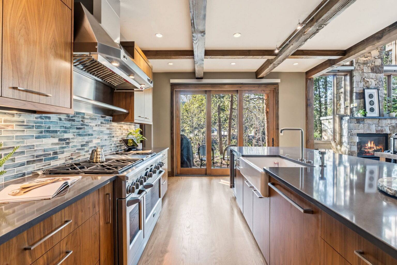 14 - Kitchen - Custom made Tiger Wood Cabinets