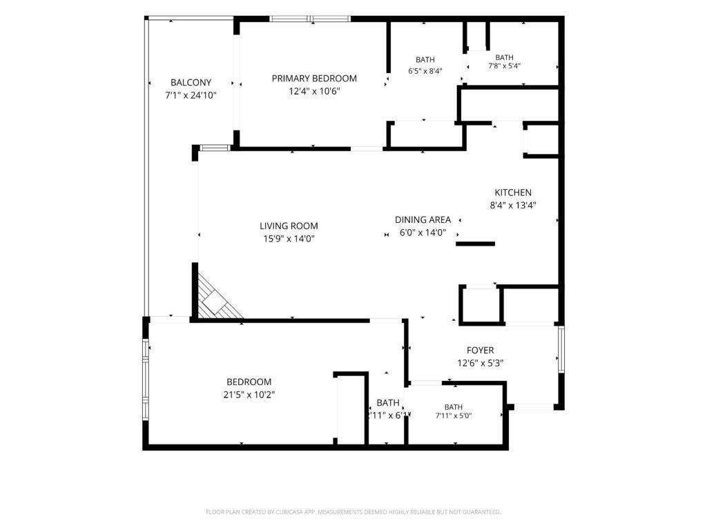 2D Floor Plan for 1650 Lakeview Terrace Suite E 201